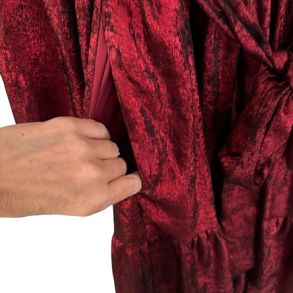 Lane Bryant Blouson-Sleeve Belted Fit & Flare Dress Rhubarb Size 14 NWT - Picture 10 of 13